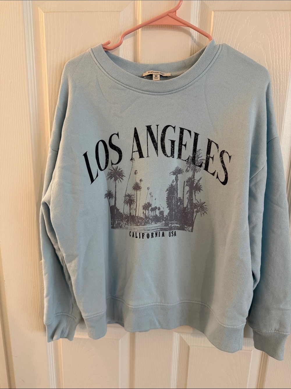 Francesca's Collections Light Blue Los Angeles Graphic Crewneck